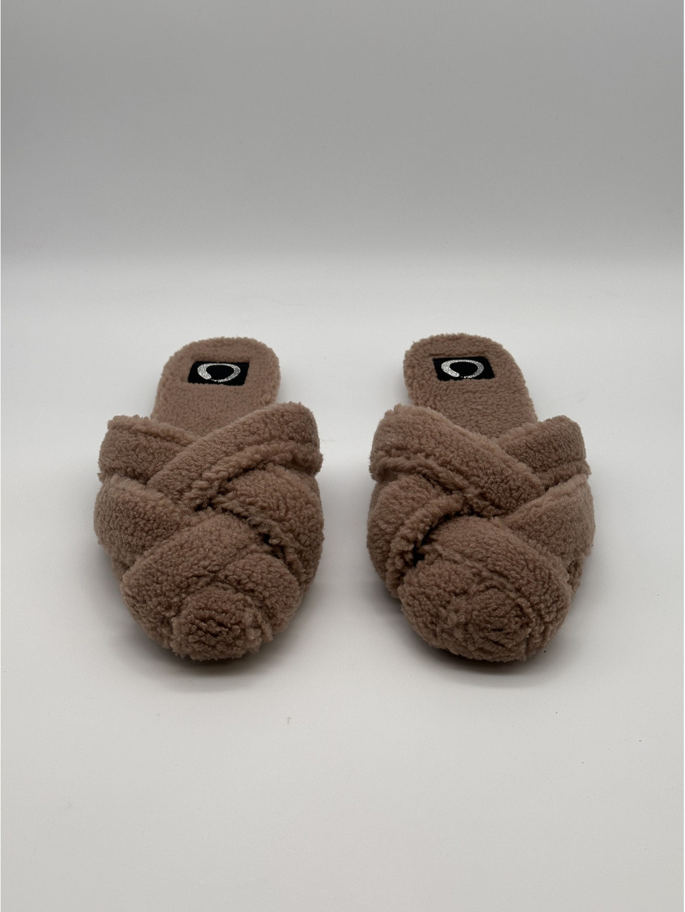 Journee Collection Sereena Tan Fuzzy Slide Sandals Size 11